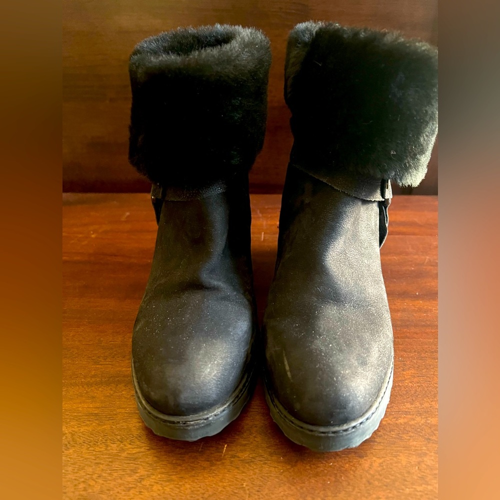 Black Suede Ankle Boots Size 39 (US 8-8.5)